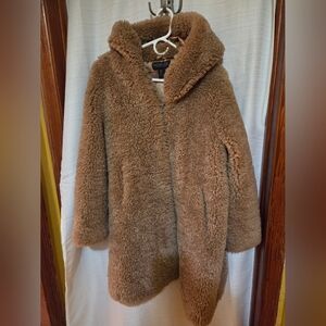 Rachel Zoe Teddy Coat Brown Sherpa Faux Fur